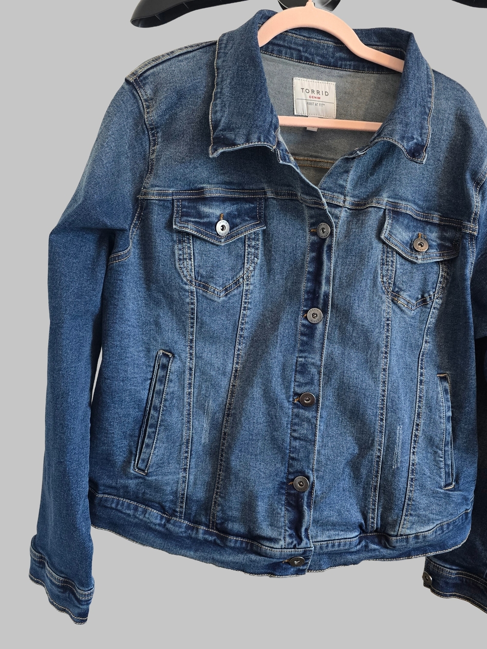 Torrid 3 Dark Blue Denim Jacket with Button-Front